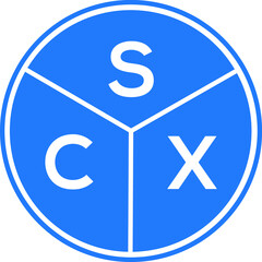 SCX letter logo design on white background. SCX creative circle letter logo concept. SCX letter design. 