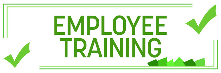 Employee Training Green Borders Tick Marks Corner Horizontal 