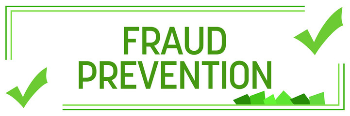 Fraud Prevention Green Borders Tick Marks Corner Horizontal 