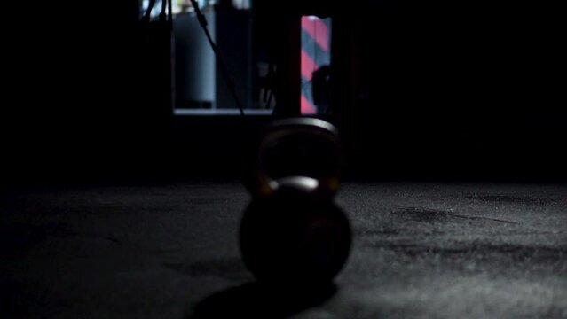kettlebell picture taken during shots of workout motivation.