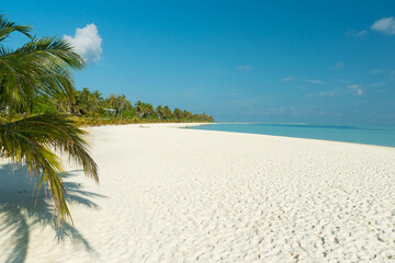 White beach on maledives paradise