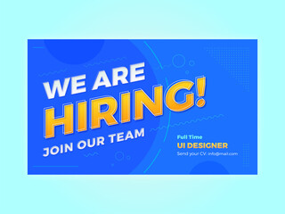 We are hiring banner design template UI Designer Hiring with editable text effects