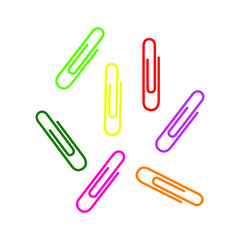 Set of paper clips vector isolated. Colorful paper holder clips.
