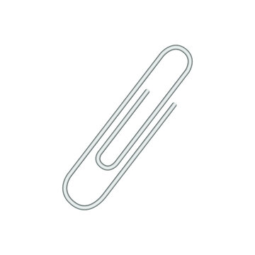 Metal paper clip vector isolated on white background. Page holder icon.