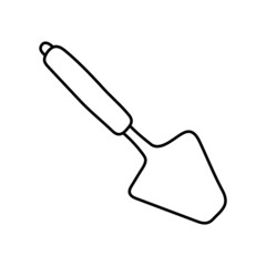 Spatula. Kitchenware sketch. Doodle line vector kitchen utensil and tool. Cutlery