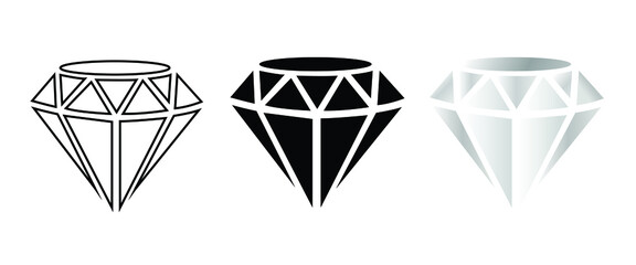 Set of Diamond icons vector isolated.