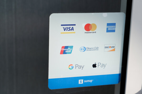 cb mastercard visa diners club union pay discover google apple pay american express sign logo of shop accepted credit card