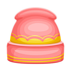 Winter Clothes with Knit Cap or Hat as Warm Outerwear and Head Protection Against Cold Weather Vector Illustration