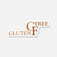 Gluten free word sticker icon