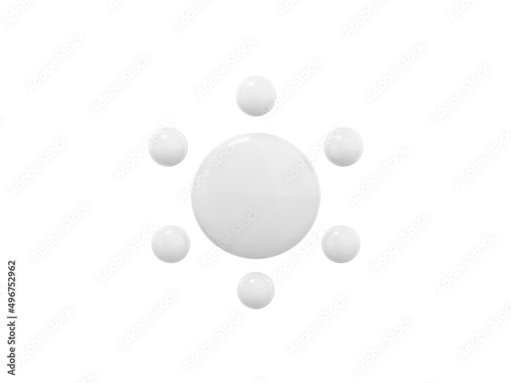Poster white mono color cartoon sun on a white solid background. minimalistic design object. 3d rendering i