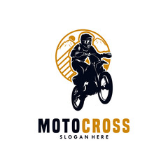 Motocross logo illustration isolated in white background
