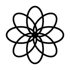 Flower icon vector glyph symbol for nature, ecology and environment in a flat color glyph illustration