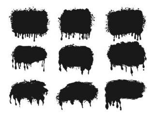 set of brush stroke hand drawn Design Elements. grunge brush strokes isolated on white background. vector illustration