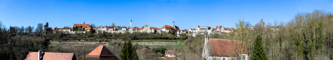 Fototapeta na wymiar view to old town of Rothenburg ob der Tauber