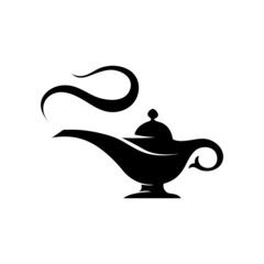 Alladin lamp vector icon. Magic lamp icon.