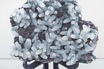 Calcite celadonite. Structure of a calcite minaral. Close-up, texture