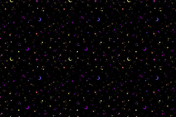 starry sky seamless raster illustration