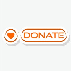 Donate sticker icon isolated on white background