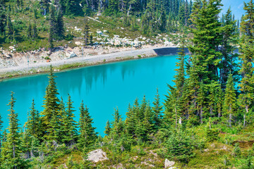 Beautiful lake on Whistler Mountains, summer season in British Columbia - Canada