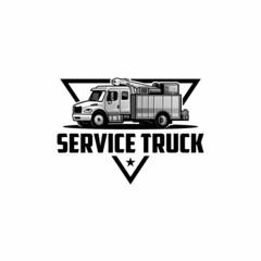 service truck illustration logo vector © winana
