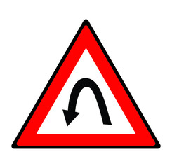 Road safety alert used in transportation. Take a turn icon.