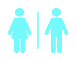 Male and female icon for direction to toilet. Ladies and gents icon.