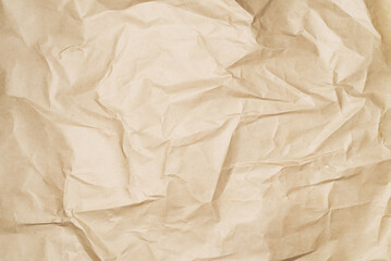 Rough crumpled paper surface with top view