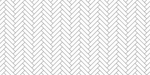 Vintage herringbone wooden floor seamless pattern. Parquet or laminate design texture. White herringbone parquet floor. Brick monochrome wall texture. Modern interior background. Vector illustration.
