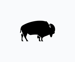 Bison icon design. Bison vector icon. Silhouette bison