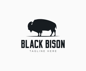 Bison logo design template. Bison icon vector design