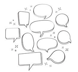 Obraz premium Hand drawn speech bubbles. vector illustration 