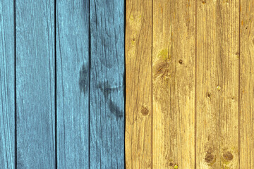 Multicolored yellow and blue wooden tiles background