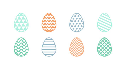 Easter eggs. Icon set. Vector