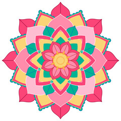 Vintage mandala with thin lines