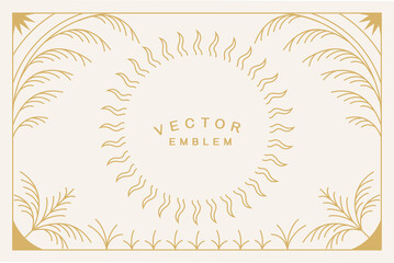 Vector illustration in simple modern style - square abstract background and graphic print - decorative frame with copy space 