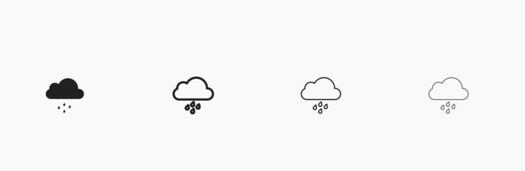 Rain cloud flat vector icon for storm