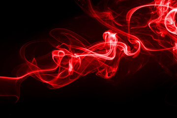 Red smoke abstract on black background. fire design