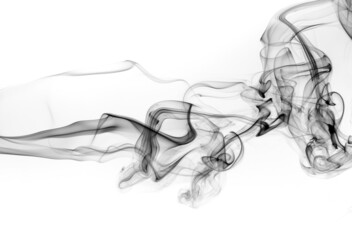 Fototapeta na wymiar Toxic of black smoke on white background for design. abstract art
