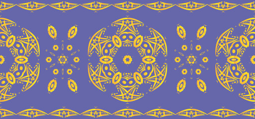  Seamless border (pattern)with abstract ornament on background in trendy color 2022 