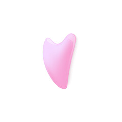 Quartz gua sha massager or scraper tool, realistic vector illustration isolated.