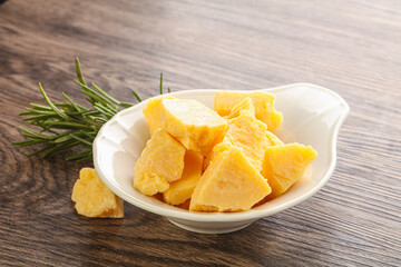 Pieces of delicous parmesan cheese