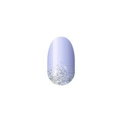 Colored and polished female fingernail vector illustration isolated on white.