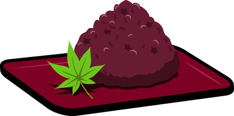 漆の皿に乗ったつぶあん