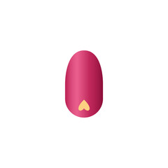 Fingernail with gel polish and design realistic vector illustration isolated.