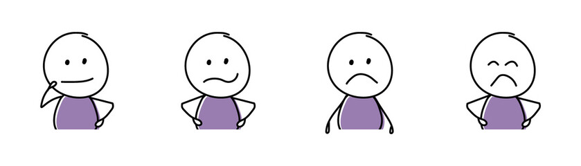 Angry stickman. Gestures concept. Vector