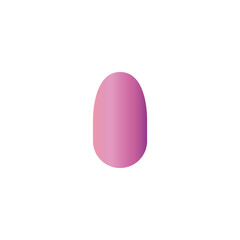 Colored with nail polish fingernail, realistic vector illustration isolated.