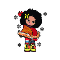 cute afro baby illustration 