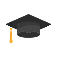 Graduate college, high school or university cap. Vector illustration.
