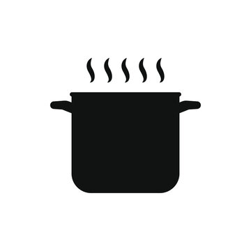 Boiling food, stew, hot soup icon design isolated on white background. Vector illustration
