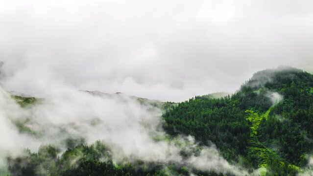 changing weather in the mountains timelapse